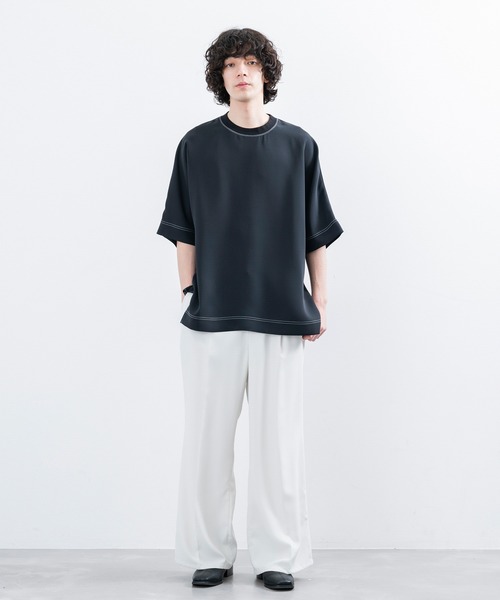JUNRED（ジュンレッド）の「【 セットアップ対応 】ステッチワークドルマンTシャツ（Tシャツ/カットソー・メンズ・ブラック/オリーブ/ライトグレー・L/M/S）」の10枚目の写真