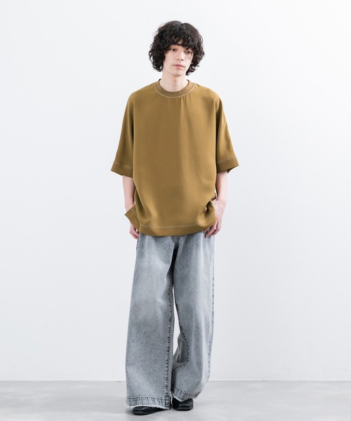 JUNRED（ジュンレッド）の「【 セットアップ対応 】ステッチワークドルマンTシャツ（Tシャツ/カットソー・メンズ・ブラック/オリーブ/ライトグレー・L/M/S）」の11枚目の写真