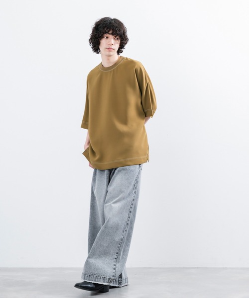 JUNRED（ジュンレッド）の「【 セットアップ対応 】ステッチワークドルマンTシャツ（Tシャツ/カットソー・メンズ・ブラック/オリーブ/ライトグレー・L/M/S）」の12枚目の写真