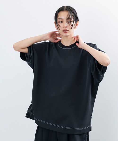JUNRED（ジュンレッド）の「【 セットアップ対応 】ステッチワークドルマンTシャツ（Tシャツ/カットソー・メンズ・ブラック/オリーブ/ライトグレー・L/M/S）」の13枚目の写真