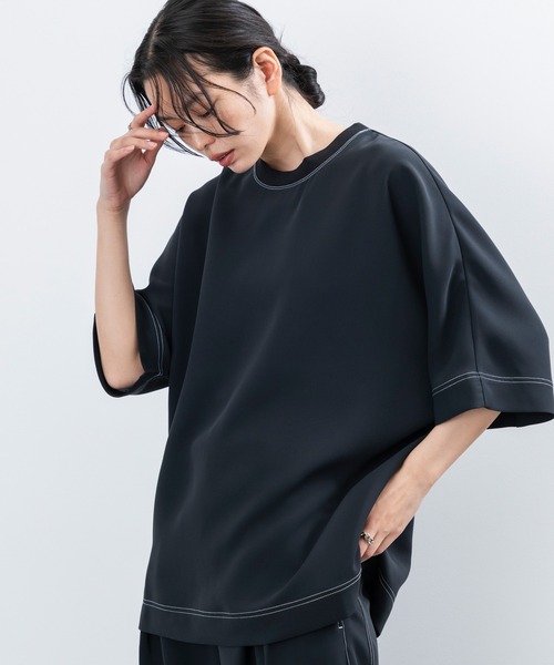 JUNRED（ジュンレッド）の「【 セットアップ対応 】ステッチワークドルマンTシャツ（Tシャツ/カットソー・メンズ・ブラック/オリーブ/ライトグレー・L/M/S）」の14枚目の写真