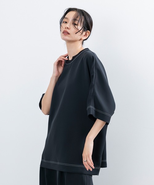 JUNRED（ジュンレッド）の「【 セットアップ対応 】ステッチワークドルマンTシャツ（Tシャツ/カットソー・メンズ・ブラック/オリーブ/ライトグレー・L/M/S）」の15枚目の写真