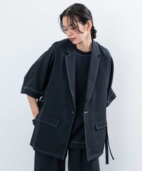 JUNRED（ジュンレッド）の「【 セットアップ対応 】ステッチワークドルマンTシャツ（Tシャツ/カットソー・メンズ・ブラック/オリーブ/ライトグレー・L/M/S）」の17枚目の写真