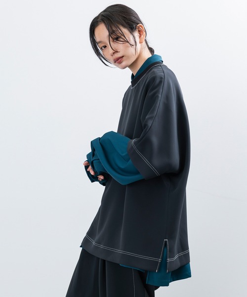 JUNRED（ジュンレッド）の「【 セットアップ対応 】ステッチワークドルマンTシャツ（Tシャツ/カットソー・メンズ・ブラック/オリーブ/ライトグレー・L/M/S）」の18枚目の写真