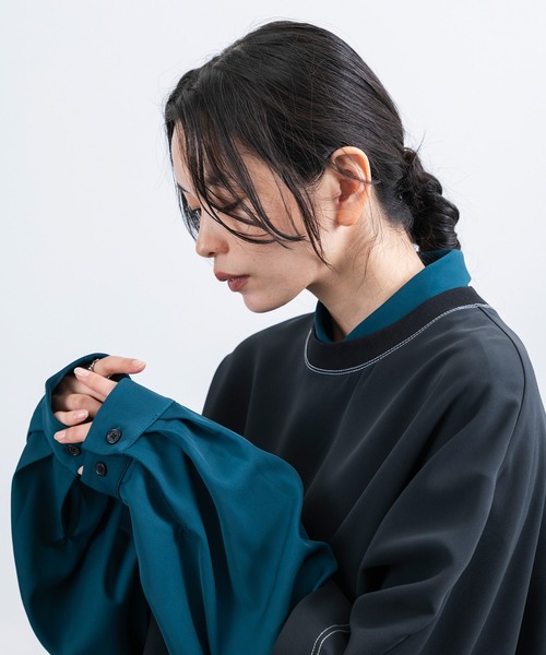 JUNRED（ジュンレッド）の「【 セットアップ対応 】ステッチワークドルマンTシャツ（Tシャツ/カットソー・メンズ・ブラック/オリーブ/ライトグレー・L/M/S）」の19枚目の写真