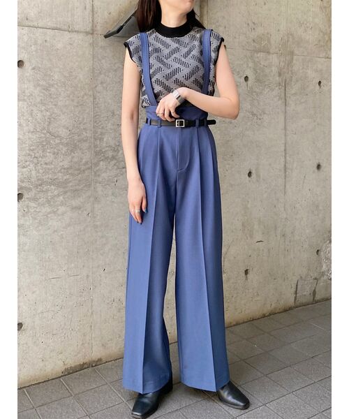 MURUA（ムルーア）の「【セット販売】ニットタンク&サスペンダーパンツセット（セットアップ・レディース・グリーン/グレー/ネイビー/ブラック・1/2）」の13枚目の写真