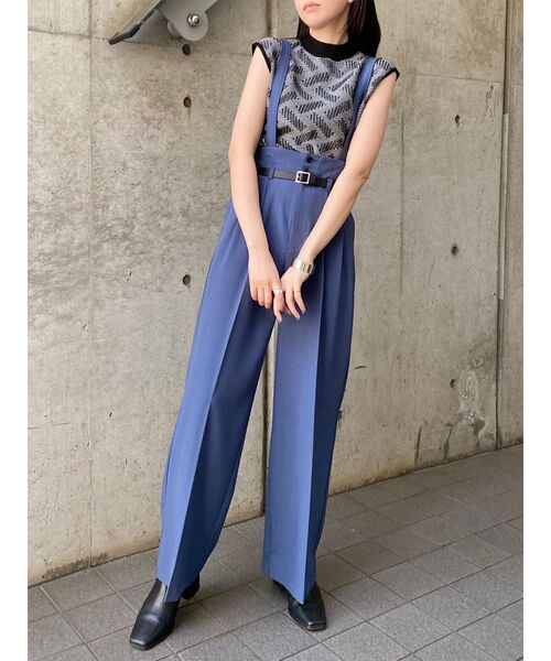 MURUA（ムルーア）の「【セット販売】ニットタンク&サスペンダーパンツセット（セットアップ・レディース・グリーン/グレー/ネイビー/ブラック・1/2）」の14枚目の写真