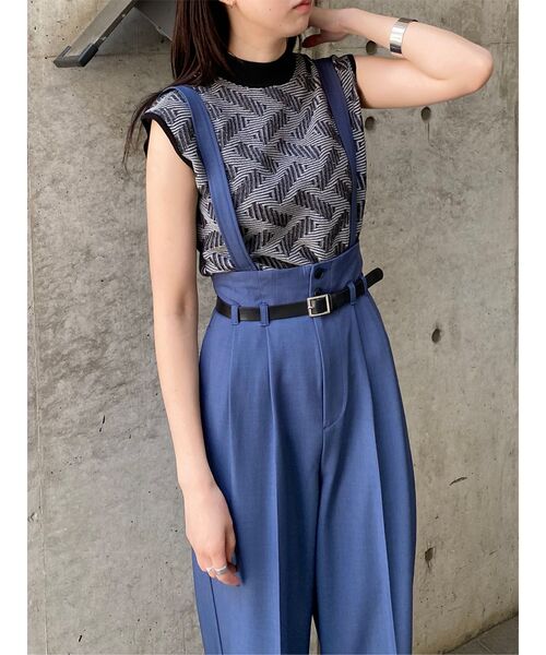 MURUA（ムルーア）の「【セット販売】ニットタンク&サスペンダーパンツセット（セットアップ・レディース・グリーン/グレー/ネイビー/ブラック・1/2）」の15枚目の写真