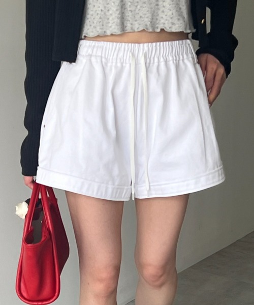 GIUNON（ジウノン）の「denim short pants / デニムショートパンツ（デニムパンツ・レディース・ホワイト/ネイビー・FREE）」の17枚目の写真