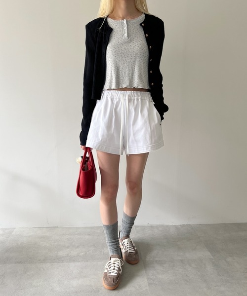 GIUNON（ジウノン）の「denim short pants / デニムショートパンツ（デニムパンツ・レディース・ホワイト/ネイビー・FREE）」の10枚目の写真