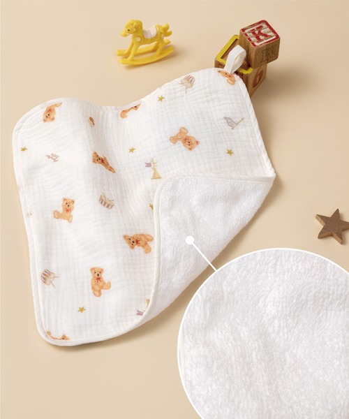 panpantutu（パンパンチュチュ）の「ガーゼおくるみ4点 出産祝いセット（おくるみ・キッズ・クリーム/ブルー系その他・FREE）」の6枚目の写真