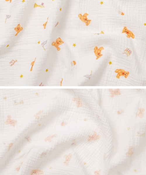 panpantutu（パンパンチュチュ）の「ガーゼおくるみ4点 出産祝いセット（おくるみ・キッズ・クリーム/ブルー系その他・FREE）」の3枚目の写真