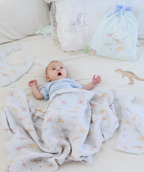 panpantutu（パンパンチュチュ）の「ガーゼおくるみ4点 出産祝いセット（おくるみ・キッズ・クリーム/ブルー系その他・FREE）」の20枚目の写真