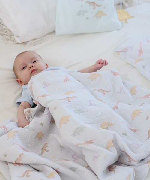 panpantutu（パンパンチュチュ）の「ガーゼおくるみ4点 出産祝いセット（おくるみ・キッズ・クリーム/ブルー系その他・FREE）」の19枚目の写真