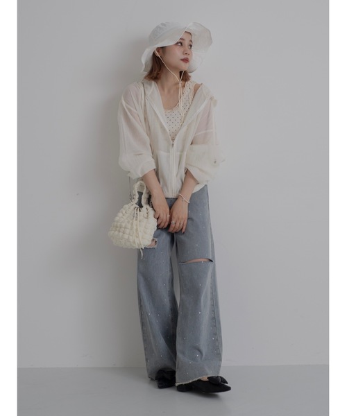 JUMELLE（ジュメロ）の「dot frill tank（タンクトップ・レディース・ホワイト/ベージュ・FREE）」の10枚目の写真