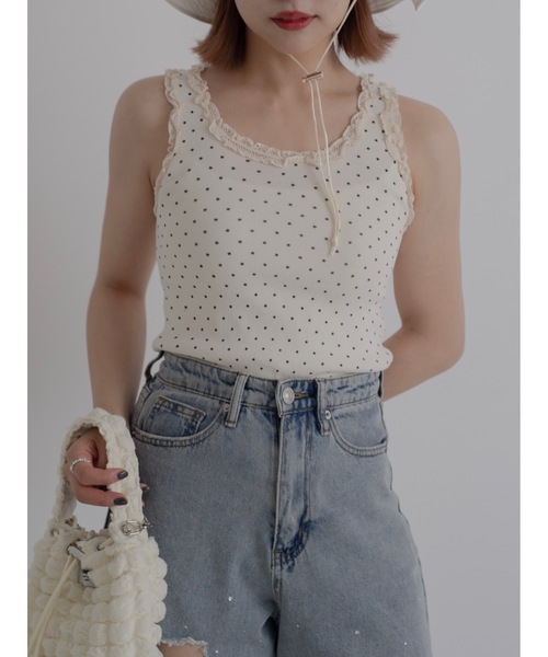 jumelle（ジュメロ）の「dot frill tank（タンクトップ）」 - WEAR