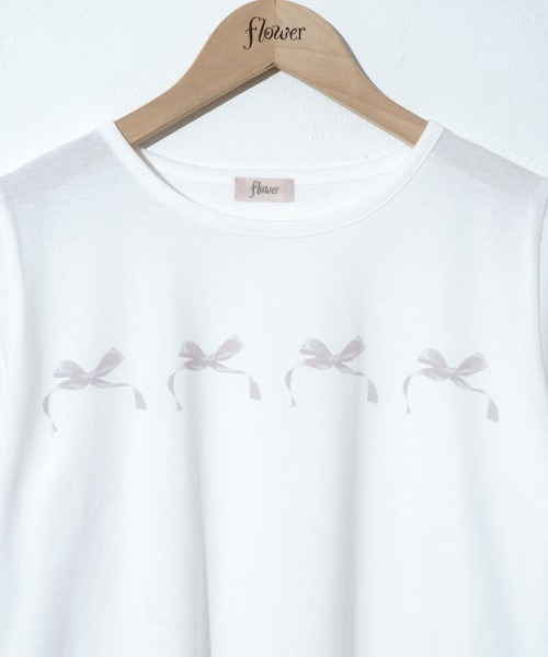 flower（フラワー）の「メニーリボンティーズ（Tシャツ/カットソー・レディース・ブルー/グレー・FREE）」の17枚目の写真