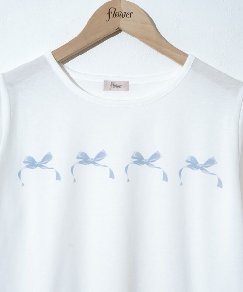 flower（フラワー）の「メニーリボンティーズ（Tシャツ/カットソー・レディース・ブルー/グレー・FREE）」の8枚目の写真