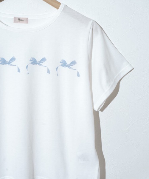 flower（フラワー）の「メニーリボンティーズ（Tシャツ/カットソー・レディース・ブルー/グレー・FREE）」の10枚目の写真