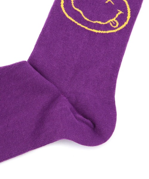BEAVER（ビーバー）の「NIRVANA/ニルヴァーナ　YELLOW HAPPY FACE SOCKS ソックス（ソックス/靴下・メンズ・パープル・F）」の3枚目の写真