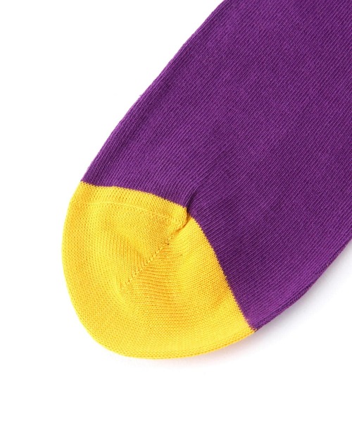 BEAVER（ビーバー）の「NIRVANA/ニルヴァーナ　YELLOW HAPPY FACE SOCKS ソックス（ソックス/靴下・メンズ・パープル・F）」の4枚目の写真