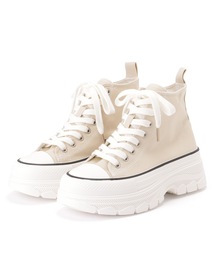 Lace Ladies（レースレディース）の「ハイカット 厚底 レースアップ キャンバス スニーカー（スニーカー）」