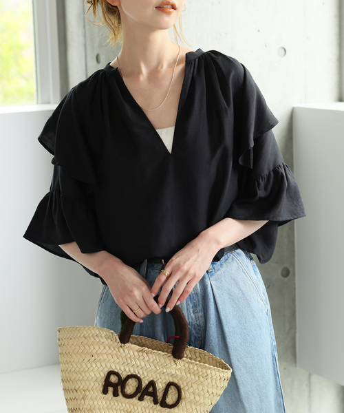 ジャーナルスタンダード⭐︎ソフトクロスフリルスリーブブラウス JOURNAL STANDARD（ジャーナルスタンダード）の「ソフトクロス