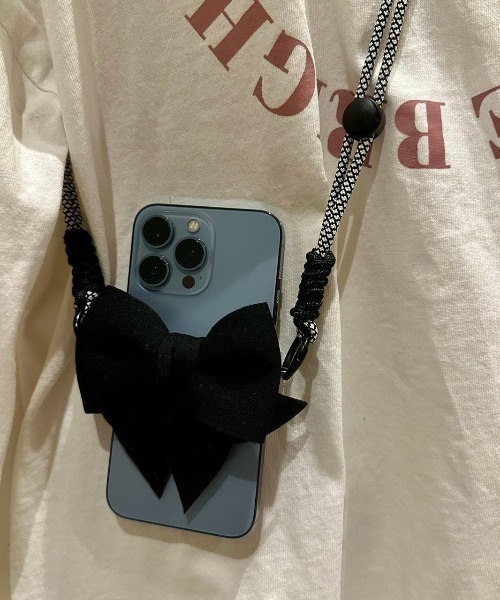 ビッグリボンクリップスマホショルダーストラップ(BQ