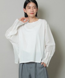 Munich | プレミアムコットンジャージ×シルキーローンタックスリーブトップス(Tシャツ/カットソー)