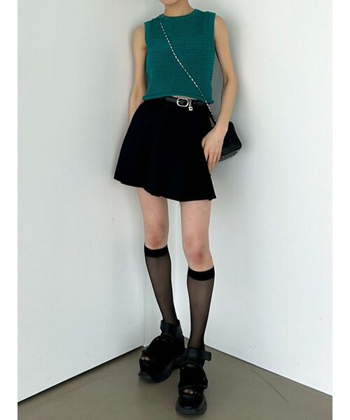 EMODA（エモダ）の「エンブロイダリーコンパクトトップ（タンクトップ・レディース・グリーン/ホワイト/ブラック・FREE）」の10枚目の写真