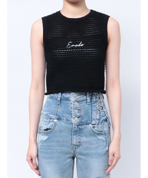 EMODA（エモダ）の「エンブロイダリーコンパクトトップ（タンクトップ・レディース・グリーン/ホワイト/ブラック・FREE）」の17枚目の写真