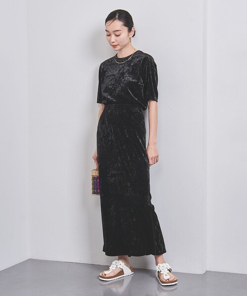 UNITED ARROWS（ユナイテッドアローズ）の「クラッシュ ベロア Tシャツ（Tシャツ/カットソー・レディース・グレー/オフホワイト/ブラック・FREE）」の11枚目の写真