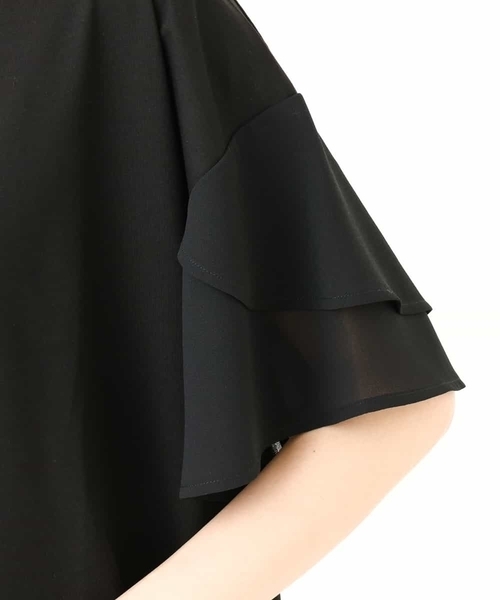 a.v.v（アーヴェヴェ）の「【接触冷感/UVカット】シフォンケープカットソー（Tシャツ/カットソー・レディース・ブラウン/ブラック/ミント/オレンジ/ライトグレー/ダークインディゴブルー・40/34/36/42/38）」の22枚目の写真