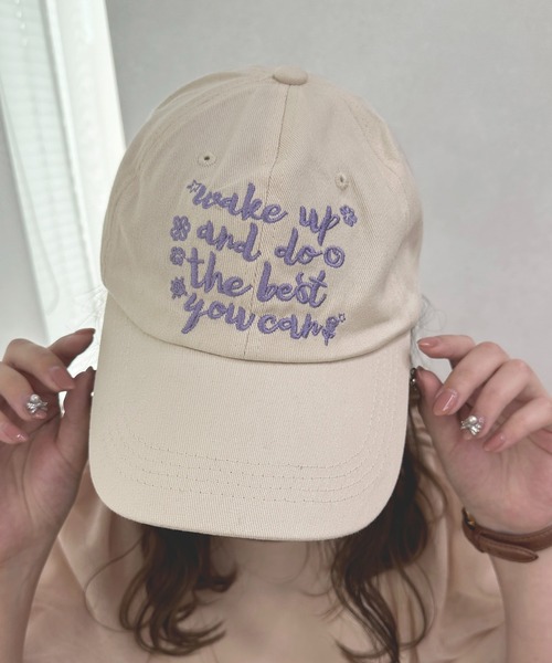 apres jour（アプレジュール）の「【apres jour×ARIAZ】フラワーロゴ刺繍キャップ（キャップ・レディース・アイボリー/チャコールグレー・FREE）」の7枚目の写真