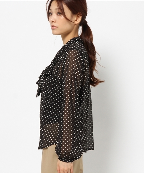 SIMONE LIST（シモーヌリスト）の「シフォンブラウス（シャツ/ブラウス・レディース・アイボリー/ブラック/ドット・38）」の5枚目の写真