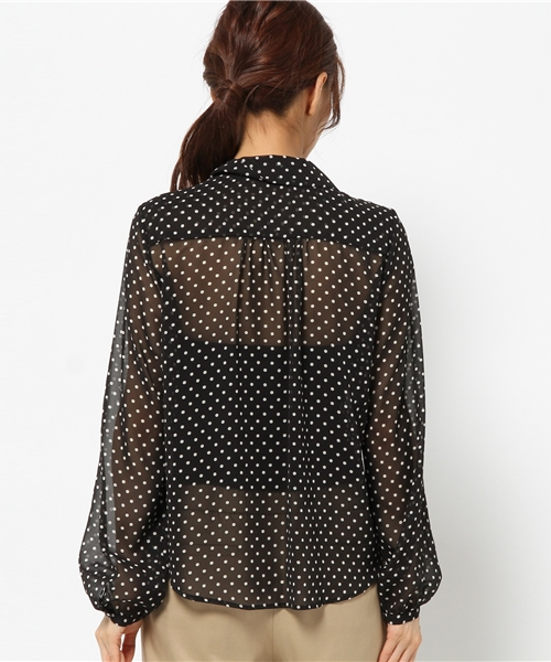 SIMONE LIST（シモーヌリスト）の「シフォンブラウス（シャツ/ブラウス・レディース・アイボリー/ブラック/ドット・38）」の6枚目の写真