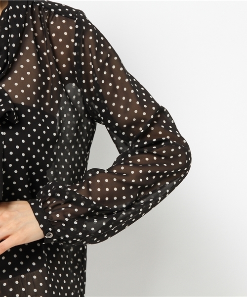SIMONE LIST（シモーヌリスト）の「シフォンブラウス（シャツ/ブラウス・レディース・アイボリー/ブラック/ドット・38）」の8枚目の写真