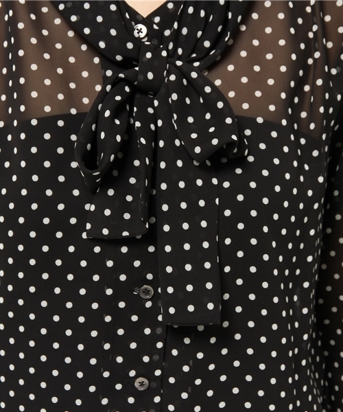 SIMONE LIST（シモーヌリスト）の「シフォンブラウス（シャツ/ブラウス・レディース・アイボリー/ブラック/ドット・38）」の10枚目の写真