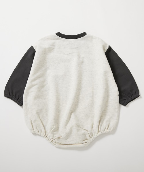 devirock（デビロック）の「綿100％ バイカラー スウェットロンパース（ロンパース・キッズ・グレー系1/パープル系7/杢グレー/ブラック系その他/スミクロ/オートミール・80ｃｍ/70cm）」の22枚目の写真