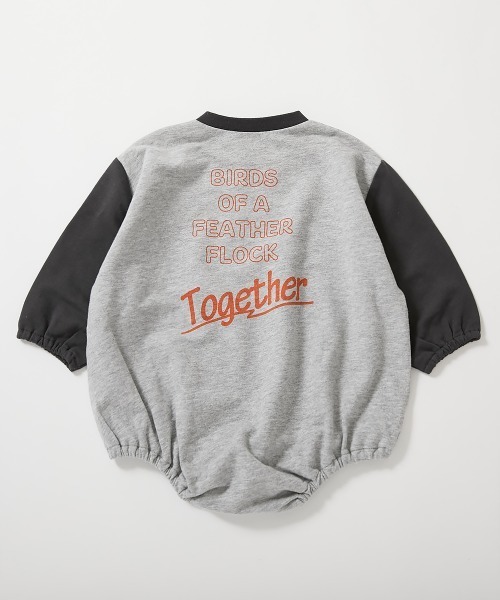 devirock（デビロック）の「綿100％ バイカラー スウェットロンパース（ロンパース・キッズ・グレー系1/パープル系7/杢グレー/ブラック系その他/スミクロ/オートミール・80ｃｍ/70cm）」の21枚目の写真