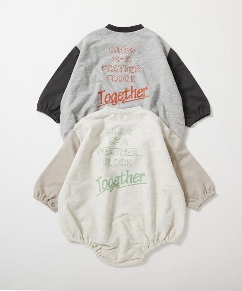 devirock（デビロック）の「綿100％ バイカラー スウェットロンパース（ロンパース・キッズ・グレー系1/パープル系7/杢グレー/ブラック系その他/スミクロ/オートミール・80ｃｍ/70cm）」の20枚目の写真