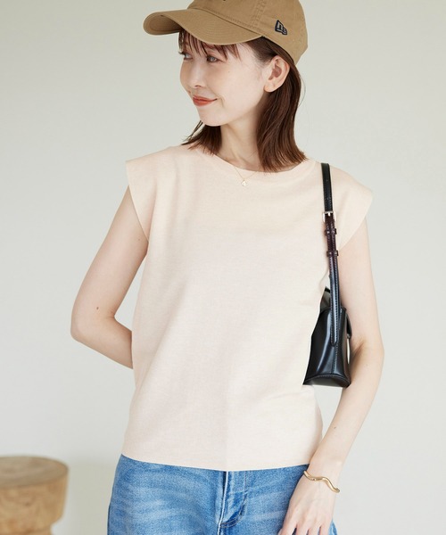 ROPE' PICNIC(ロペピクニック)の「スパークナイロンゼロスリーブニットプルオーバー(ニット/セーター・レディース・その他2/ベージュ・38)」の1枚目の写真