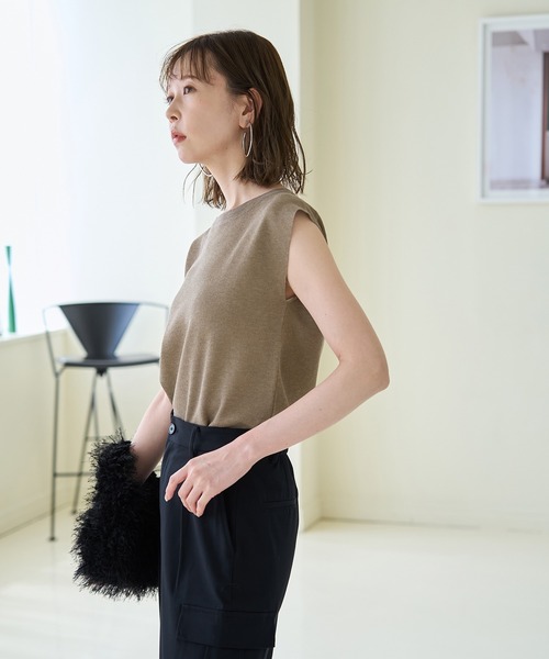 ROPE' PICNIC(ロペピクニック)の「スパークナイロンゼロスリーブニットプルオーバー(ニット/セーター・レディース・その他2/ベージュ・38)」の13枚目の写真