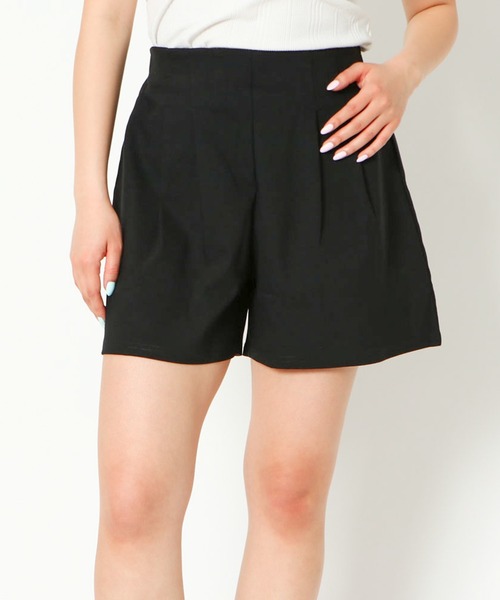 GORGE（ゴージ）の「《美脚タック》レディース ハイウエスト ツイルショートパンツ 体型カバー 春夏秋（その他パンツ・レディース・ブラック・F）」の7枚目の写真