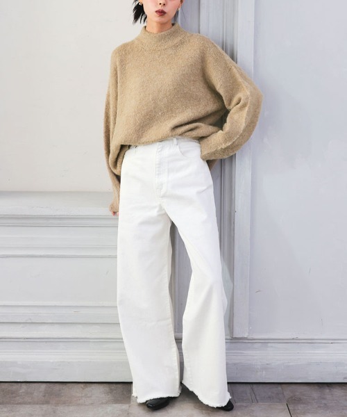 DONOBAN（ドノバン）の「カラーウールニット（ニット/セーター・レディース・ブルー/グレー/レッド/グリーン/モカ・ONE）」の11枚目の写真