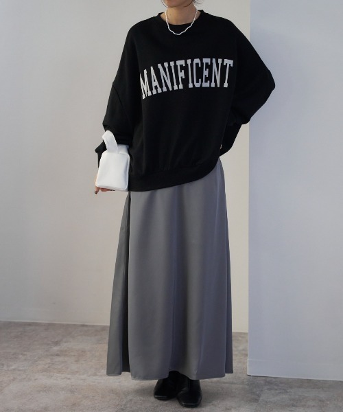 TRIANGLE PALETTE（トライアングルパレット）の「サテンマーメイドフレアスカート（スカート・レディース・グレー/ブラック/グレイッシュベージュ・FREE）」の18枚目の写真