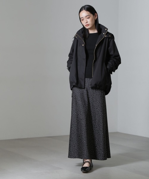 NANO universe(ナノユニバース)の「撥水加工フード取り外し2wayスタンドカラーブルゾン(ブルゾン・レディース・グリーン系その他4/ブラック/グレー系その他4・FREE)」の10枚目の写真