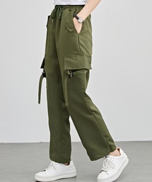 Lace Ladies（レースレディース）の「ソリッドカラー ワイド イージー ベルトループポケット カーゴパンツ（カーゴパンツ）」