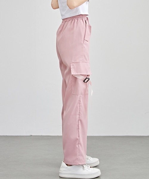 セール】ソリッドカラー ワイド イージー ベルトループポケット カーゴ