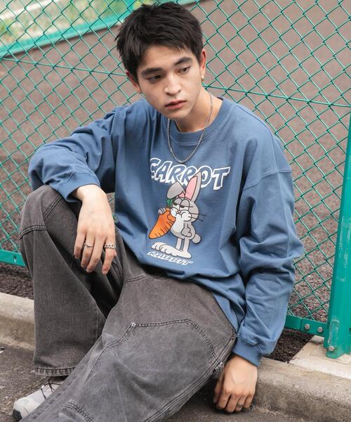 WEGO(ウィゴー)の「WEGO/アニマルキャラBIG T(Tシャツ/カットソー・メンズ・ホワイト/スミクロ/ブルー・LARGE/MEDIUM)」の3枚目の写真